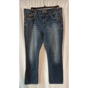 Delia's Womens low rise BAILEY bootcut blue jeans, size 20